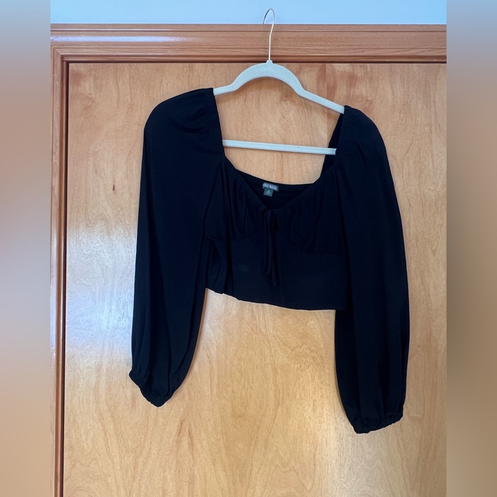 Wild Fable Black Cropped Blouse
